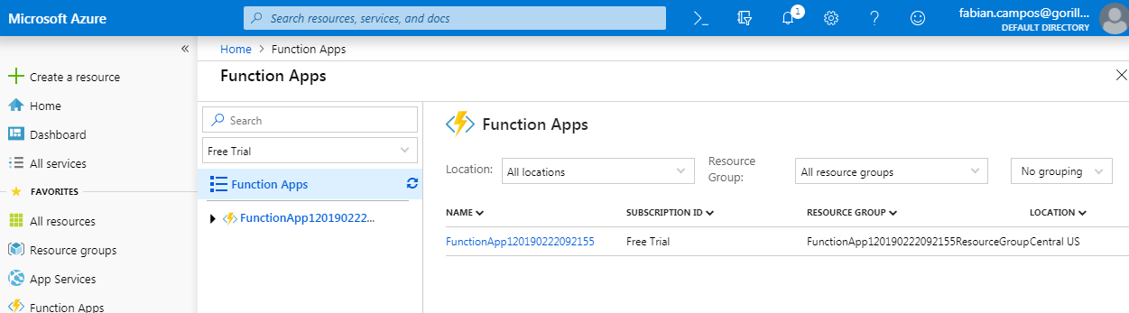 20 Function Apps - Microsoft Azure