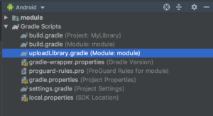 Create a new .gradle file named uploadLibrary.gradle
