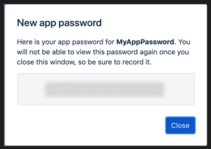 Save your app password