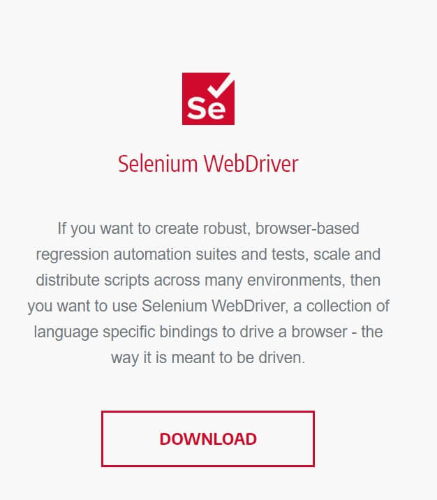 Download the Selenium Java Client Driver 