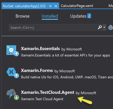 install a new Nuget package called "Xamarin.TestCloud.Agent"