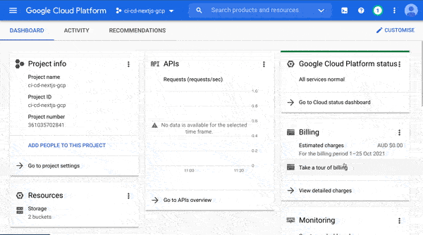  Go to your GCP console and create a new project: CI/CD